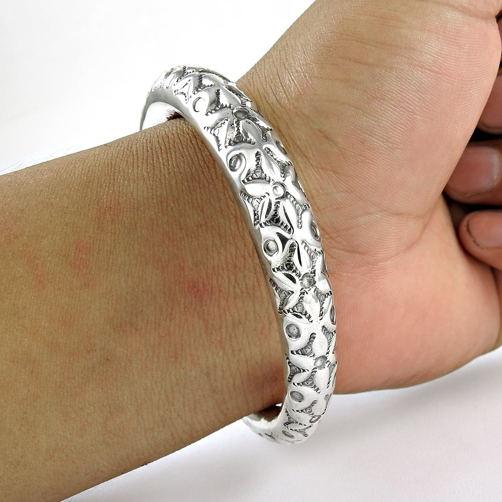 925 Sterling Silver Hollow Bangle Jewelry