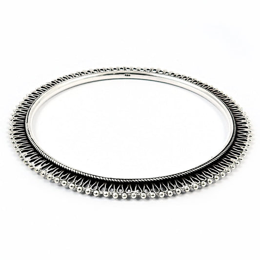 925 Sterling Solid Silver Cuff Bangle Women Jewelry