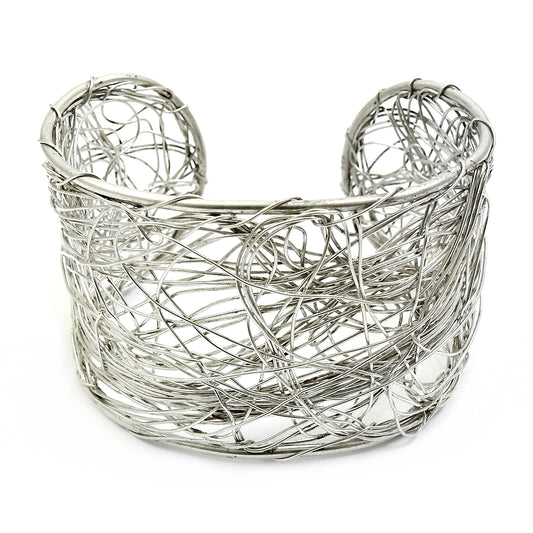 Solid 925 Sterling Silver Filigree Cuff Bangle