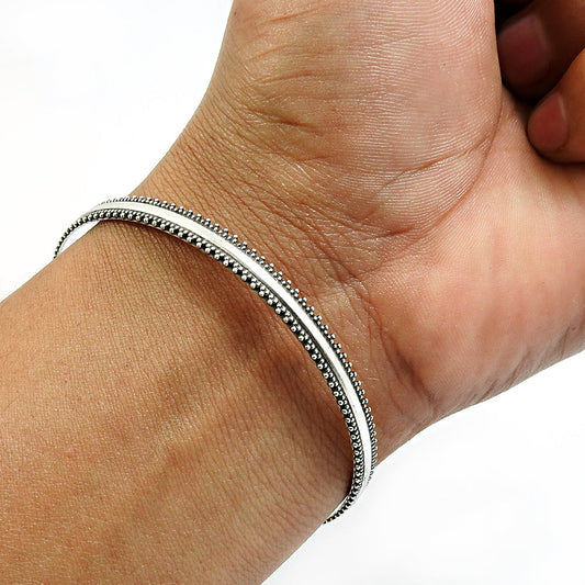 Solid 925 Silver Handmade Bangle Jewelry