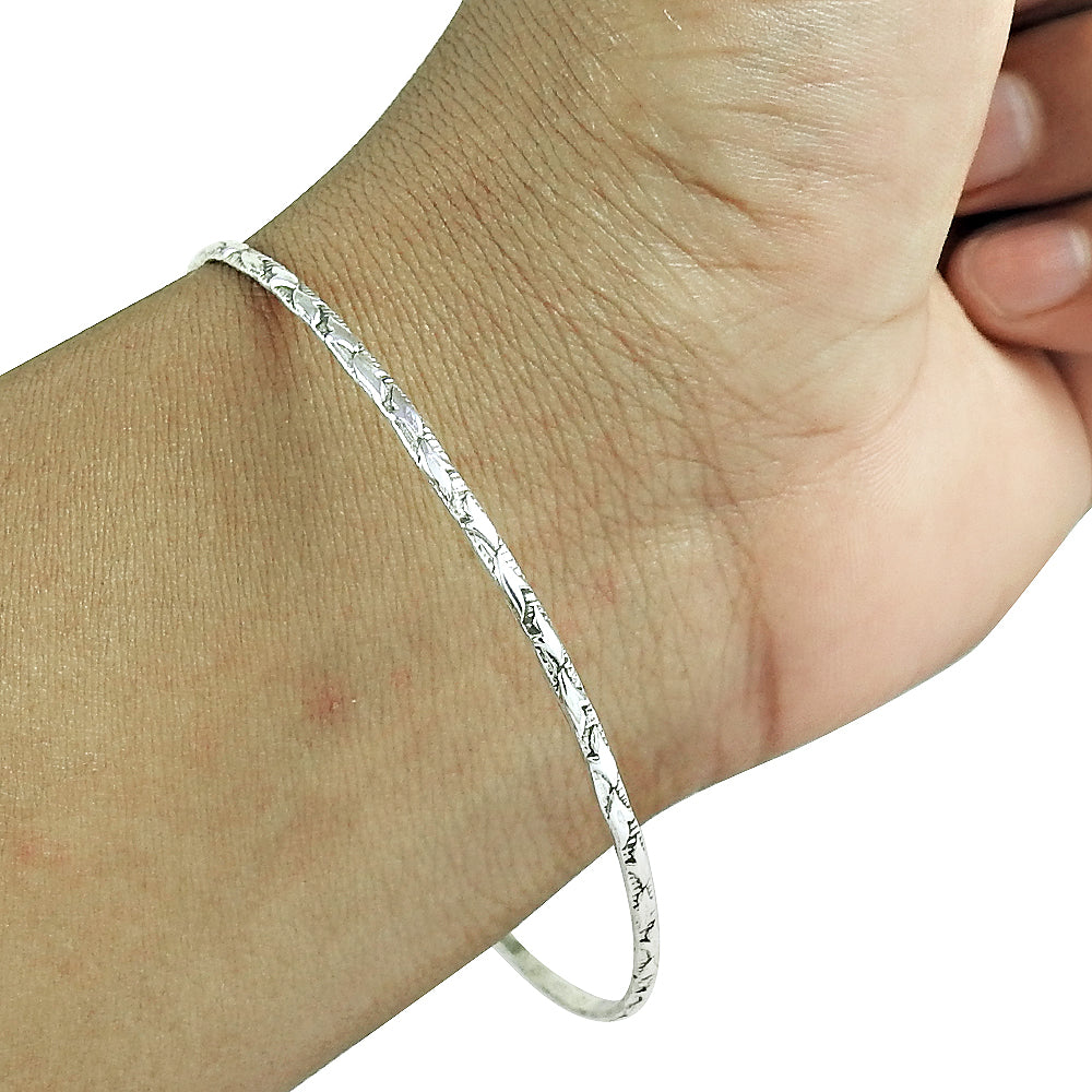 Elegant Solid 925 Sterling Silver Thin Bracelet