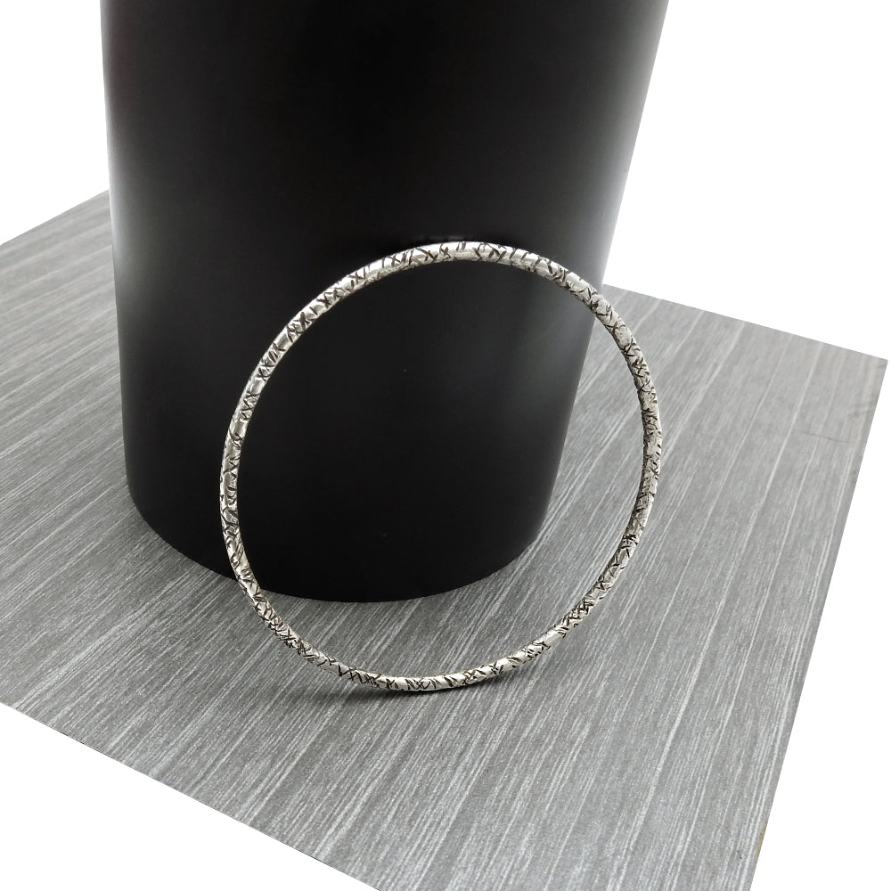 Solid 925 Sterling Silver Handmade Bangle Women Jewelry