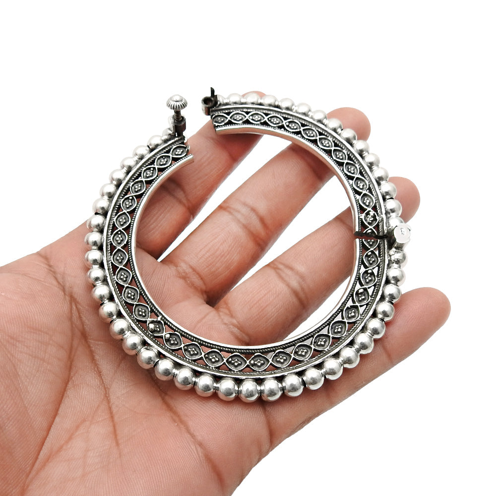 925 Sterling Silver Handmade Artisan Bangle Women Jewelry