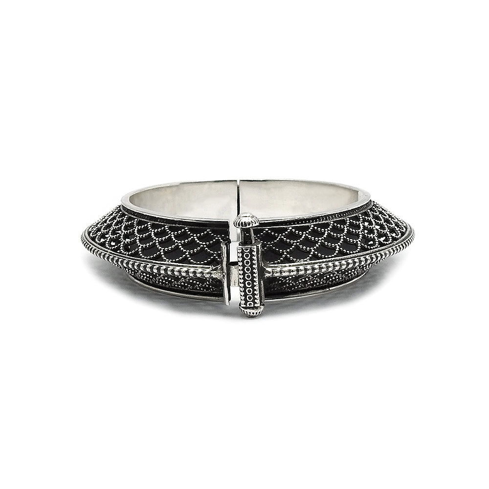 925 Sterling Oxidized Silver Artisan Bangle