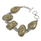 Jasper Gemstone Bezel Wedding Chain Handcrafted Bracelet Jewelry Solid Silver