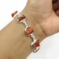 Birthday Gift 925 Silver Natural Carnelian Gemstone Rough Stone Bracelet E2
