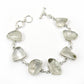 Cabochon Crystal Stone Chain Handmade Bracelet Jewelry Sterling Silver