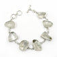 Cabochon Crystal Stone Chain Handmade Bracelet Jewelry Sterling Silver