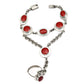 Red Onyx Gemstone 925 Sterling Silver Bezel Wedding Chain Handcrafted Bracelet