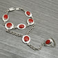 Red Onyx Gemstone 925 Sterling Silver Bezel Wedding Chain Handcrafted Bracelet