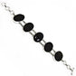 Natural Black Tourmaline Gemstone 925 Silver Chain Healing Bracelet For Women S5