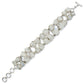 Rough Stone Natural Rainbow Moonstone 925 Sterling Silver Bezel Bracelet Jewelry