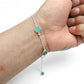 Round Malachite Gemstone Solid Sterling Silver Engagement Bezel Chain Bracelet