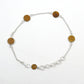 Round Natural Tiger's Eye 925 Solid Silver Sister Boho Chain Wedding Bracelet