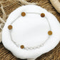 Round Natural Tiger's Eye 925 Solid Silver Sister Boho Chain Wedding Bracelet