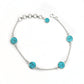 Round Turquoise Stone 925 Silver December Birth Mother Chain Bracelet Jewelry