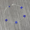 Round Lapis Lazuli Gemstone Sterling Silver September Chain New Bracelet Jewelry