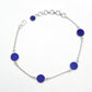 Round Lapis Lazuli Gemstone Sterling Silver September Chain New Bracelet Jewelry