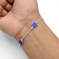 Round Lapis Lazuli Gemstone Sterling Silver September Chain New Bracelet Jewelry