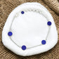 Round Lapis Lazuli Gemstone Sterling Silver September Chain New Bracelet Jewelry