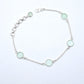 Daughters Day Deal Natural Aquamarine 925 Solid Silver Birthday Chain Bracelet