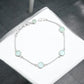 Daughters Day Deal Natural Aquamarine 925 Solid Silver Birthday Chain Bracelet