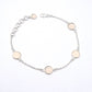 Round Rose Quartz Gemstone Solid Silver Bezel Chain Birthday Trendy New Bracelet