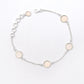 Round Rose Quartz Gemstone Solid Silver Bezel Chain Birthday Trendy New Bracelet