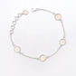 Round Rose Quartz Gemstone Solid Silver Bezel Chain Birthday Trendy New Bracelet