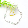 Rose Quartz 925 Silver Bezel Chain March Birth Daughter Trendy Bracelet Jewelry