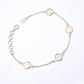 Rose Quartz 925 Silver Bezel Chain March Birth Daughter Trendy Bracelet Jewelry