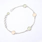 Rose Quartz 925 Silver Bezel Chain March Birth Daughter Trendy Bracelet Jewelry