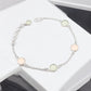 Rose Quartz 925 Silver Bezel Chain March Birth Daughter Trendy Bracelet Jewelry