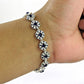 Birthday Gift 925 Silver Natural Iolite Gemstone Chain Tribal Bracelet A3