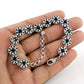 Birthday Gift 925 Silver Natural Iolite Gemstone Chain Tribal Bracelet A3