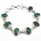 Emerald Pearl Statement Bracelet 925 Sterling Silver Ethnic Jewelry