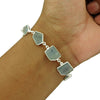 Aquamarine Stone 925 Solid Silver Birthday Chain Mother Unique Bracelet Jewelry