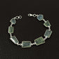 Cushion Aquamarine Gemstone Solid Silver Chain New Elegant Wife Bracelet Jewelry