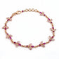 Natural Cubic Zirconia Rose Gold Plated 925 Silver Statement Chain Bracelet