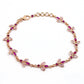 Natural Cubic Zirconia Rose Gold Plated 925 Silver Statement Chain Bracelet