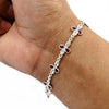 Birthday Gift Natural Cubic Zirconia Chain Vintage Bracelet 925 Silver F17
