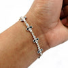 Natural Cubic Zirconia Gemstone Chain Ethnic Bracelet 925 Silver For Women H3