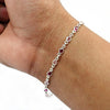 Natural Cubic Zirconia Gemstone Chain Ethnic Bracelet 925 Sterling Silver N51
