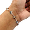925 Silver Natural Cubic Zirconia Chain Rose Gold Plated Statement Bracelet