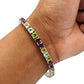 Round Shaped Natural Gemstones 925 Sterling Silver Bracelet
