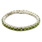 925 Sterling Silver August Round Peridot Gemstone Mother Chain Bohemian Bracelet