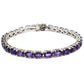 Natural Amethyst 925 Sterling Silver Statement Bracelet