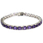 Natural Amethyst 925 Sterling Silver Statement Bracelet