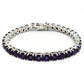 Round Natural Amethyst Chain Tribal Crown Chakra Bracelet 925 Sterling Silver