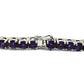 Round Natural Amethyst Chain Tribal Crown Chakra Bracelet 925 Sterling Silver